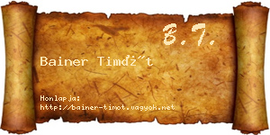 Bainer Timót névjegykártya